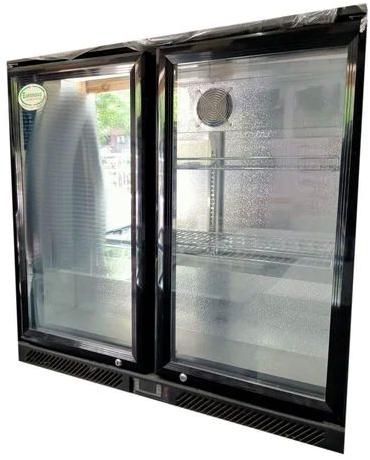 Black Mild Steel Double Door Visi Cooler