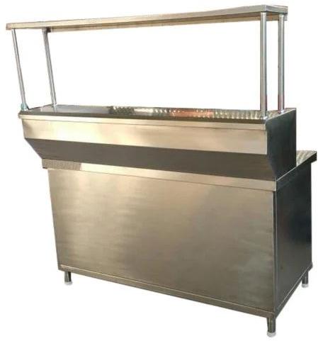 Stainless Steel Service Counter, for Restaurant, Color : Silver