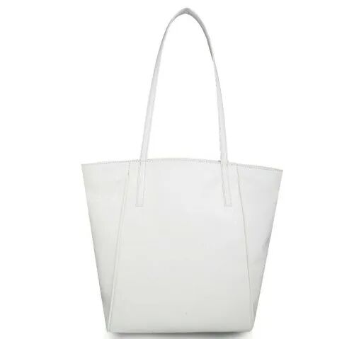 White Plain Stylish Tote Bag, for Office, Party, Strap Type : Double ...