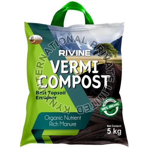 Rivine Organic Vermicompost Fertilizer Manure, for Agriculture, Packaging Size : 5 Kg