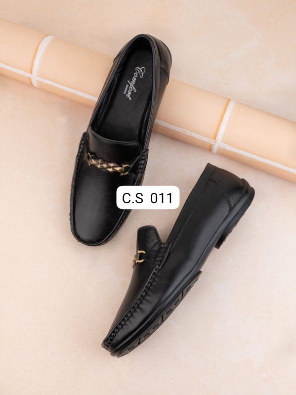 CS-011 Mens Black Leather Loafers, Occasion : Formal, Party Wear