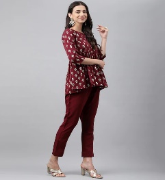 Ladies Crepe Top Pant Set