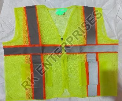 Green Reflective Safety Jacket Net Type, Sleeve Type : Sleeveless