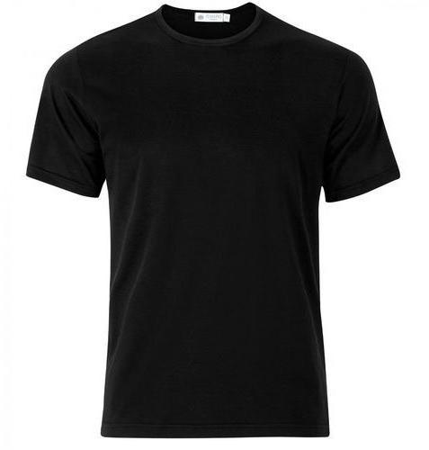 Half Sleeves Mens Black Round Neck T-Shirts