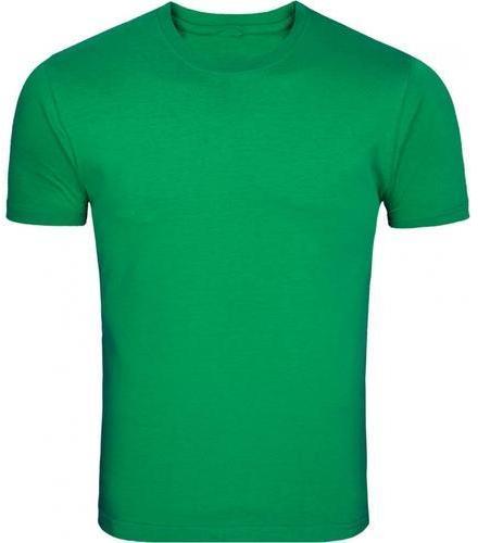 Half Sleeves Mens Green Round Neck T-Shirts