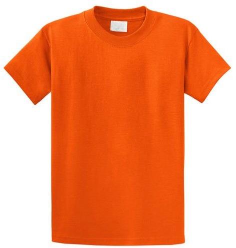 Mens Orange Round Neck T-Shirts
