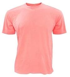 Mens Peach Round Neck T-Shirts, Sleeve Type : Half Sleeves