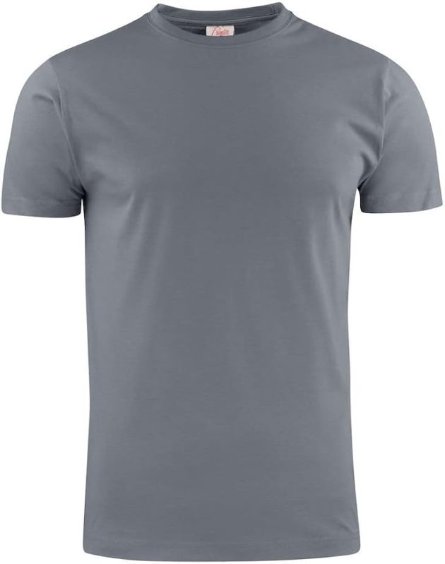 Mens Steel Grey Round Neck T-Shirts, Sleeve Type : Half Sleeves