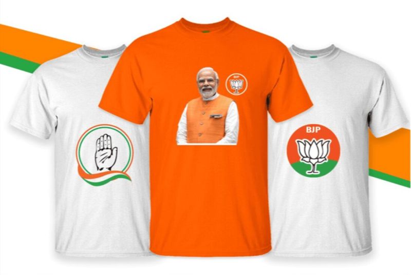 Printed Round Neck Election T-Shirt, Size : All Sizes