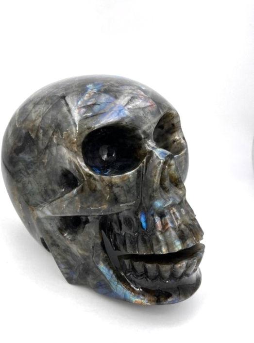 Grey Polished Labradorite Skull, for Decoration, Packaging Type : Box