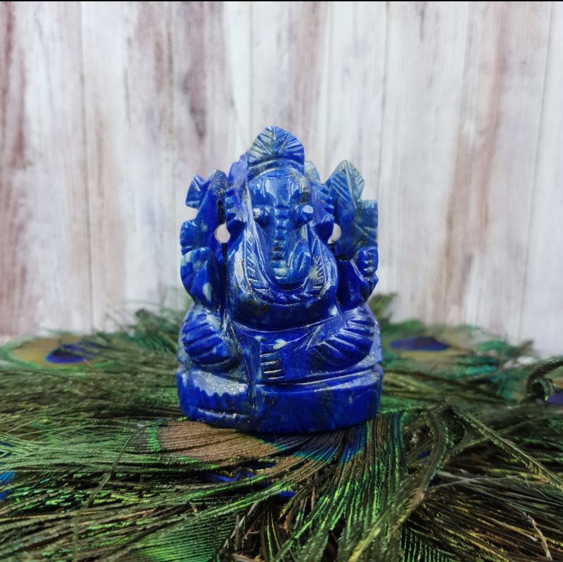 Blue Polished Lapis Lazuli Ganesha Statue, for Interior Decor, Home, Packaging Type : Box
