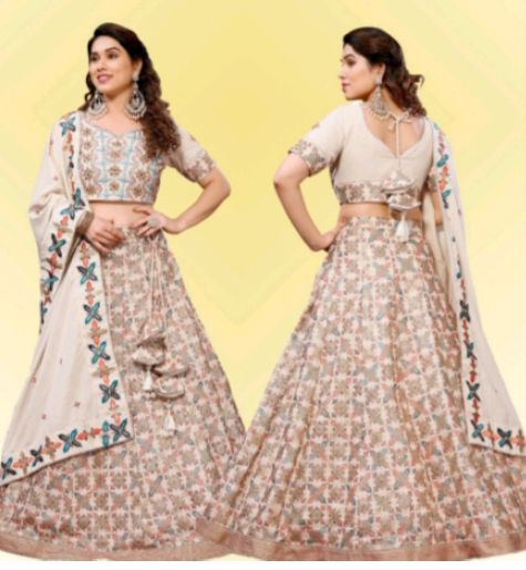 Cotton Ladies Embroidered Lehenga Choli, Feature : Elegant Design, Dry Cleaning