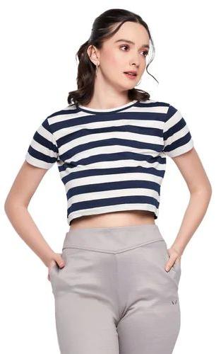 Ladies Striped Crop Top