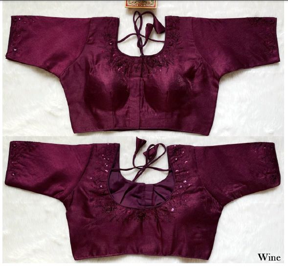 Ladies Wine Sequence Work Embroidered Blouse, Feature : Breath Taking Look, Comfortable, Impeccable Finish