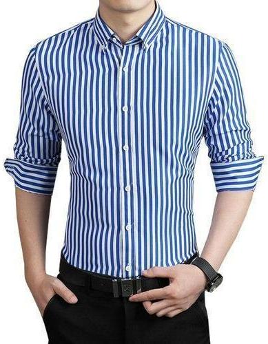 Mens Striped Cotton Formal Shirt, Speciality : Comfortable, Attractive Designs