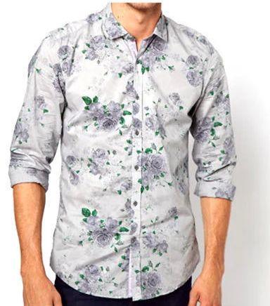 Party Wear Mens Printed Casual Shirt