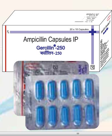 Germed Gercillin 250mg Capsules, Composition : Ampicillin