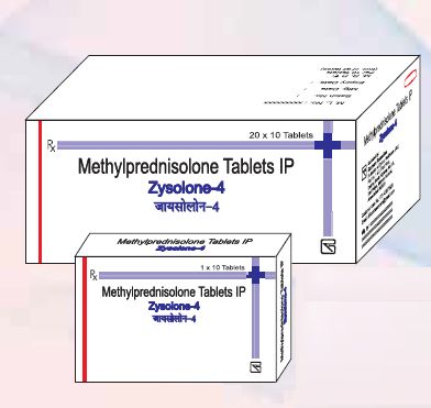 Zysolone 4mg Tablets, for Blood, Kidney, Eye, Thyroid, Intestinal Disorder, Packaging Type : Alu Alu