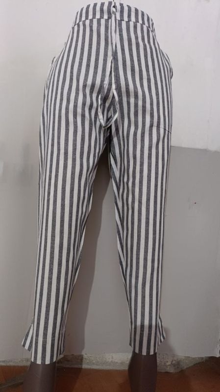 Ladies Cotton Stripe Pant, Technics : Handloom