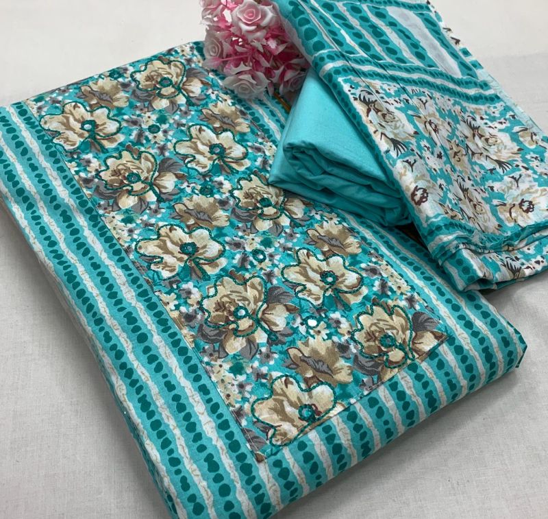 Flower 300 G Cotton Unstitched Suits, Length : 2 .5 at Rs 650 in ...