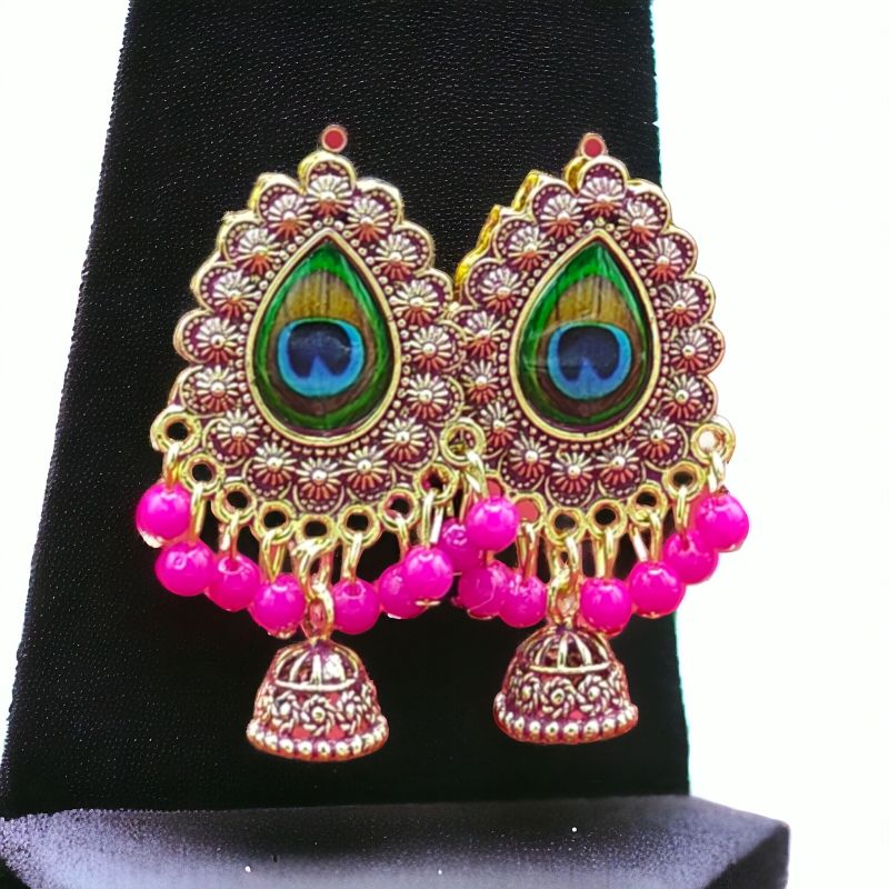 Non Polished Artificial Printed kundan earrings, Style : Antique