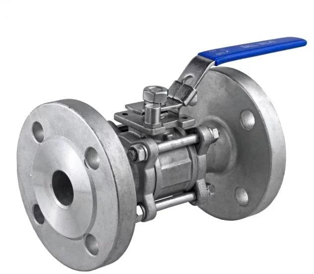 Grey Flanged Stainless Steel Three Piece Ball Valve, for Industrial, Certification : ISI Certified