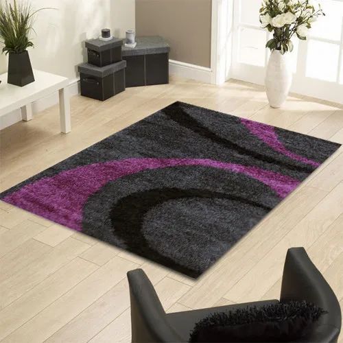 Multicolor Rectangular Shaggy Floor Carpet, for Home, Hotel, Office, Style : Modern