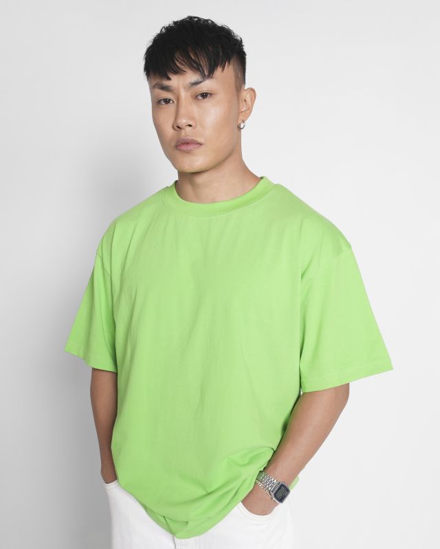 Cotton green oversized tshirt, Packaging Type : Polybag
