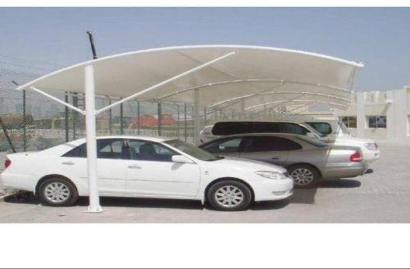 White Car Parking Tensile Structure