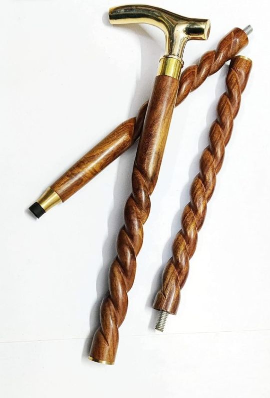 Light Brown Wooden Walking Sticks, For Decoration, Gifting, Size : Multi