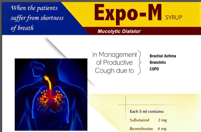 Liquid Expo-M Mucolytic Dilator Syrup, Sealing Type : Double Seal