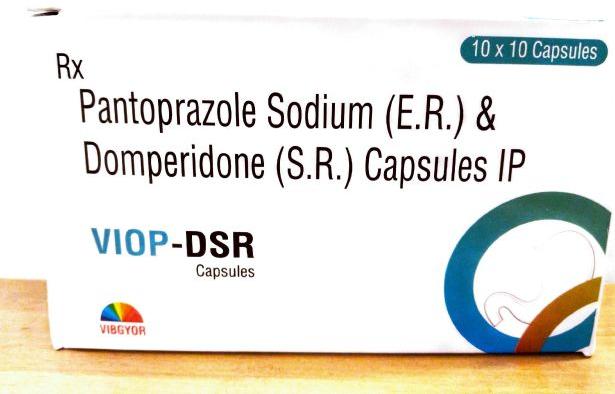 VIOP-DSR Pantoprazole Sodium & Domperidone Capsules, Packaging Size : 10x10