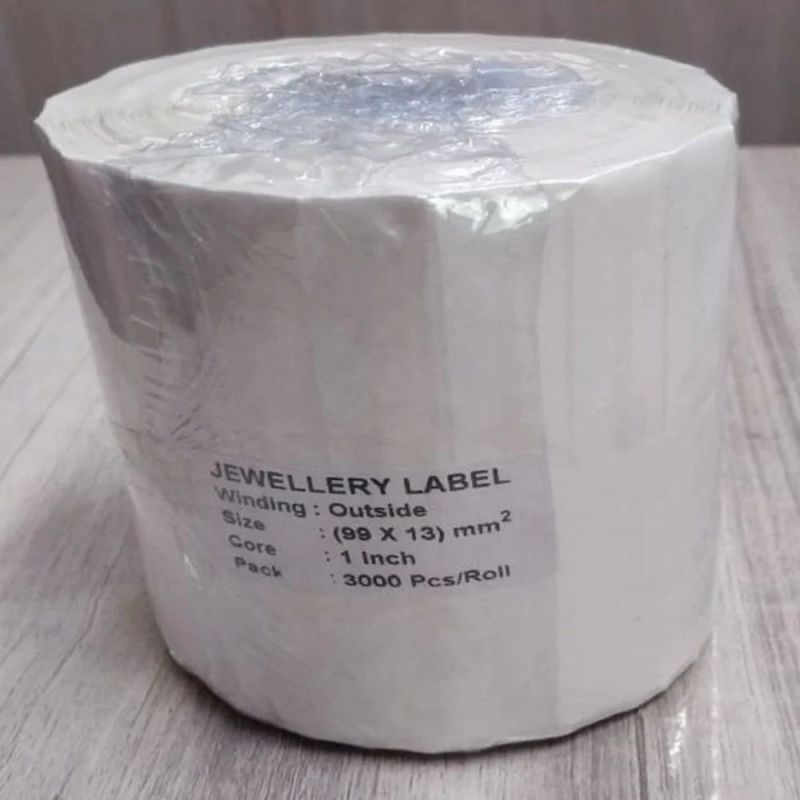 White Plain Jewellery Barcode Label, Feature : Anti-curl, Easy To Wash, Water Soluble