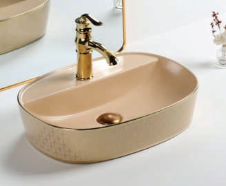 Rectangular LEO28 Ceramic Table Top Wash Basin, for Home, Hotel, Office, Restaurant, Size : 500X380X110MM