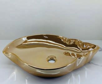 LEO43 Ceramic Table Top Wash Basin, for Home, Hotel, Office, Restaurant, Size : 560X390X110MM