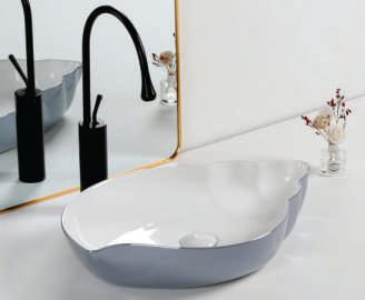 LEO45 Ceramic Table Top Wash Basin, for Home, Hotel, Office, Restaurant, Size : 560X390X110MM