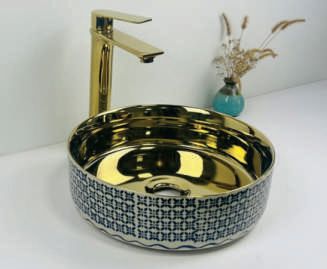 LRO26 Ceramic Table Top Wash Basin, for Home, Hotel, Office, Restaurant, Size : 360X360X110MM