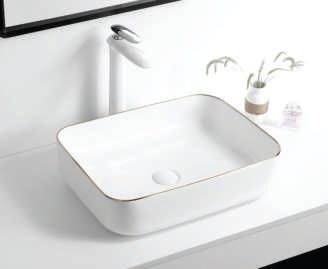 LSO14 Ceramic Table Top Wash Basin, for Home, Hotel, Office, Restaurant, Size : 515X400X135MM