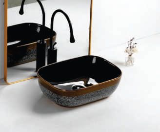 LSO64 Ceramic Table Top Wash Basin, for Home, Hotel, Office, Restaurant, Size : 465X320X135MM