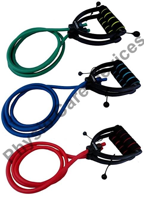 Resistance tube with handle set ( three colour in one set