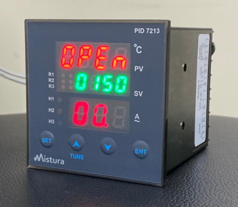 PID Temp. Controller with Ampere Indication (4 + 4 + 3 Digit Tripal Display)