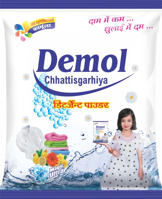 White Demol Detergent Powder, For Cloth Washing, Packaging Size : 1kg, 500gm, 2 Kg