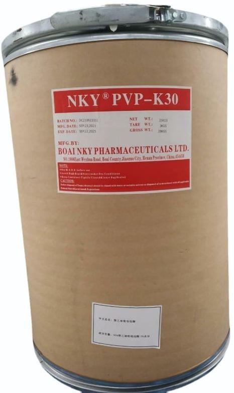 NKY PVP K-30 Powder Polyvinylpyrrolidone, Packaging Size : 25 Kg