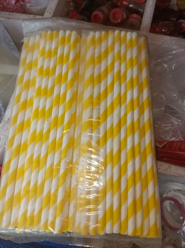 Plain Disposable Paper Straws, Color : White