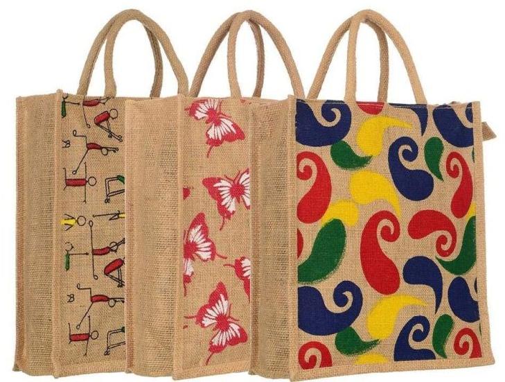 Multicolor Printed Jute Bags, Shape : Rectangular