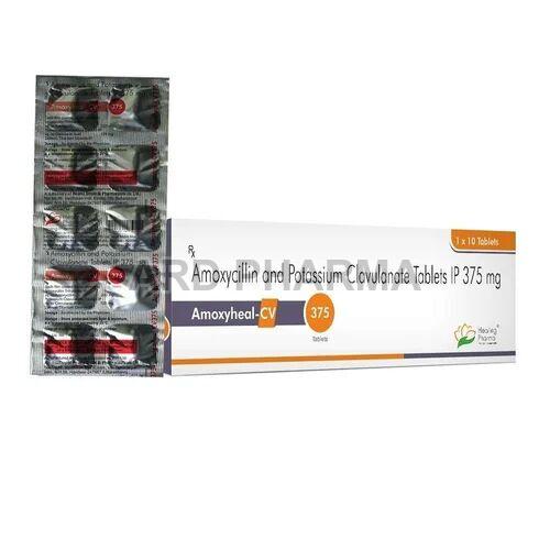 Amoxyheal CV 375mg Tablets, Packaging Type : Strip