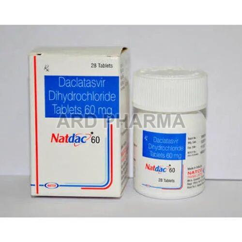 Daclatasvir Dihydrochloride 60mg Tablets, Packaging Type : Box