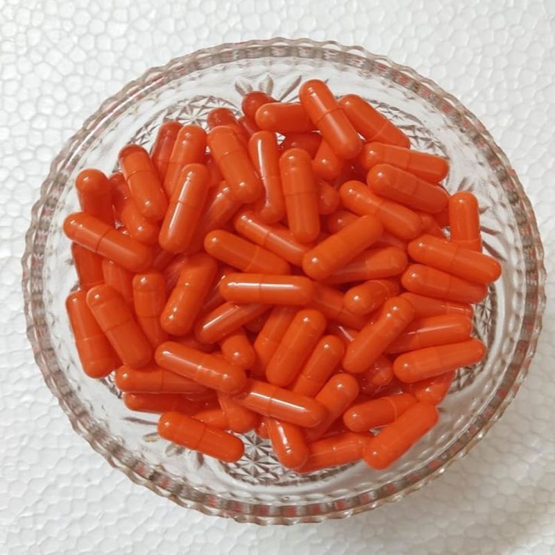 Orange Empty Hard Gelatin Capsules, for Pharma Industry, Shelf Life : 5 Years