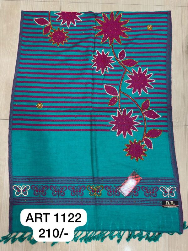 ART1122 Bodder Printed Woolen Stole, Packaging Type : Poly Bag