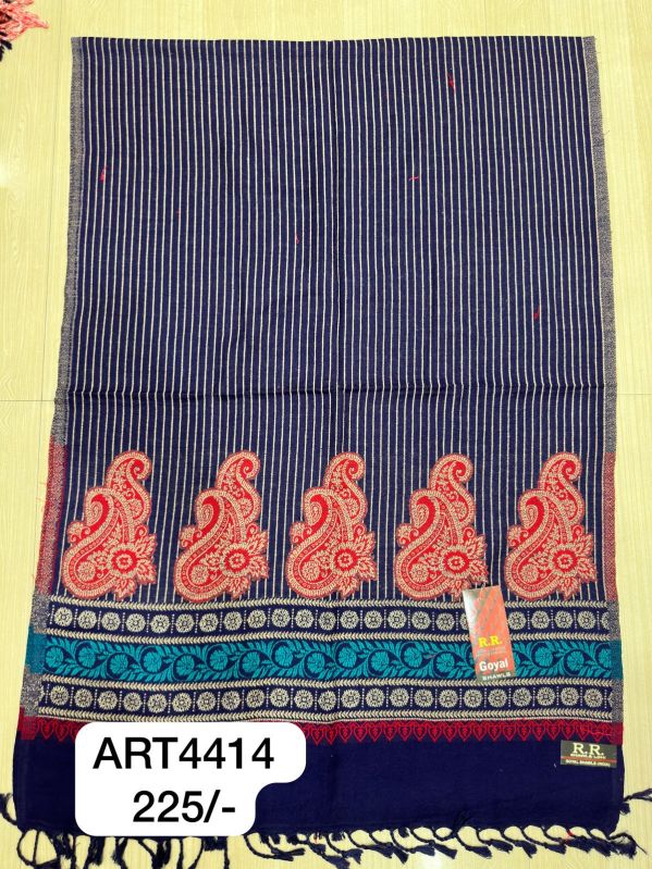 Embroidered ART4414 Handwoven Woolen Shawl, Packaging Type : Plastic Bag